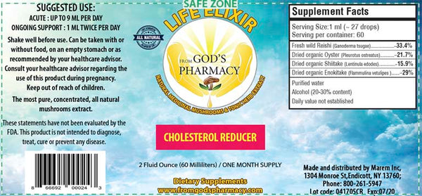 Cholesterol Reducer 2 oz. (60ml) Bottle/ One Month Supply – From God's ...