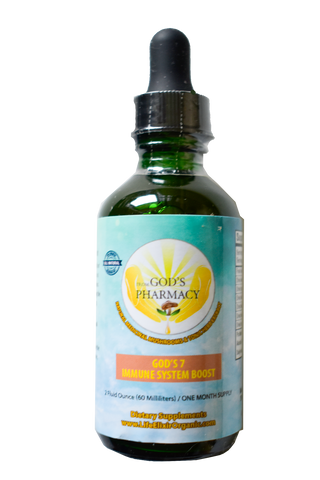 God's 7 Immune System Boost 2 oz. (60ml) Bottle/ One Month Supply